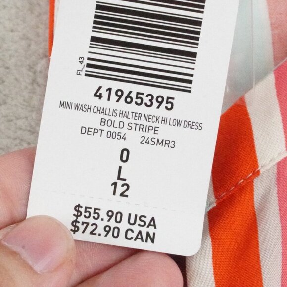 Torrid mini Challis Halter Neck Mini Dress Womens 0X Striped Multi Color - Picture 5 of 12